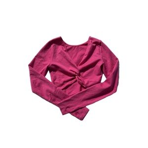 Women's Pink Knotted Active Top